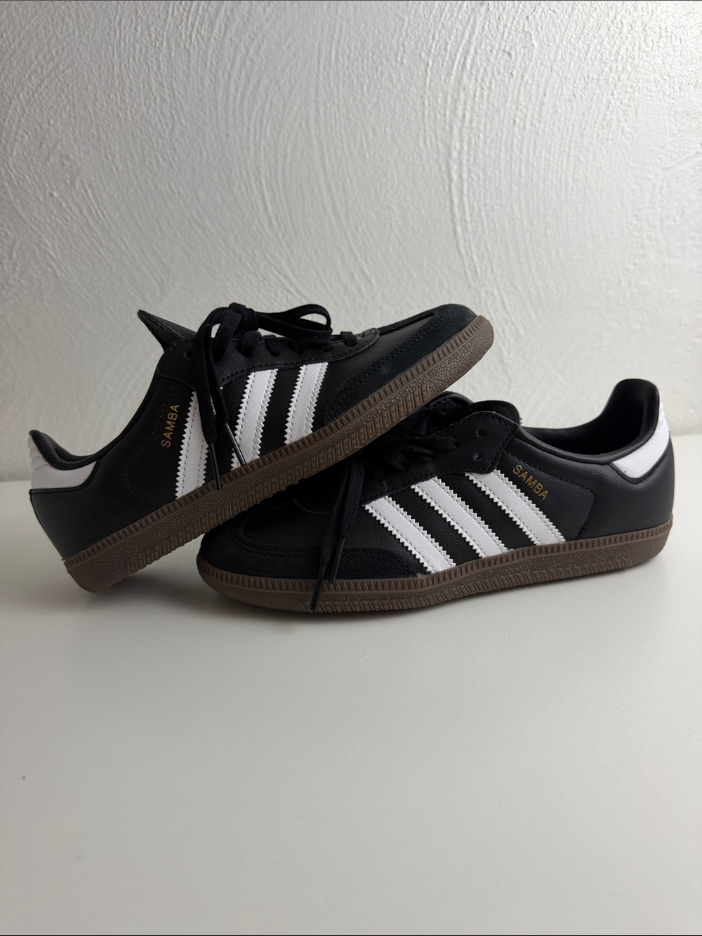 Adidas Kids Samba Black with White Stripes